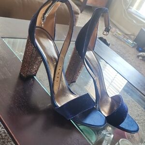 Marc Fisher Navy and Glitter Heels